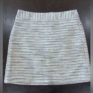Loft Outlet Size 6 Tweed Multi-colored Striped Taylored Lined Skirt